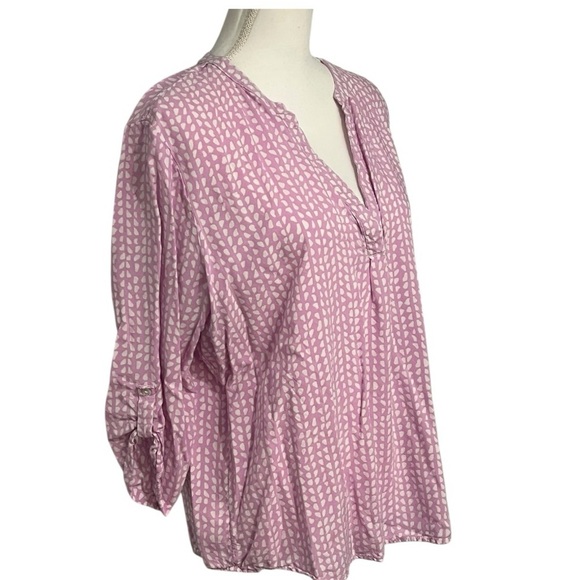 Basic Editions XL pink with white dots 3/4 sleeve with buttoned strap GUC - Picture 3 of 8